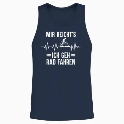 T-Shirt with German Text "mir Reicht's Ich Geh Rad Fahren Mountainbike Bicycle, Black Unisex Tank Top - Navy