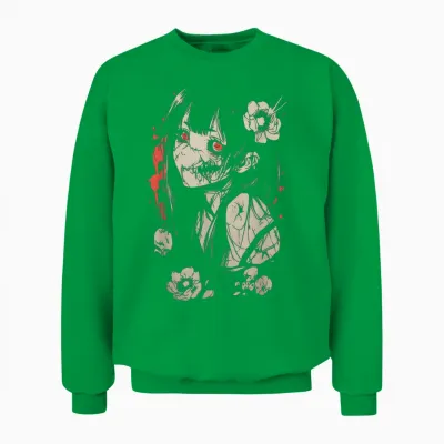 Horror Anime Manga | Japan Japanese Creepy Kawaii Goth T-Shirt, Black Unisex Sweatshirt - Irish Green