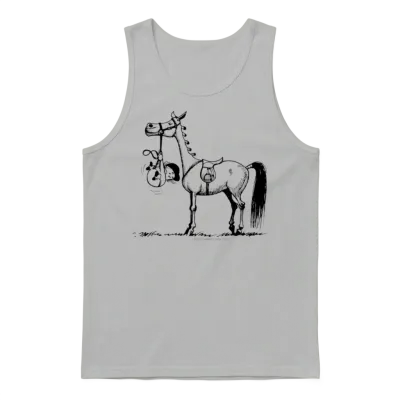 Stubborn Pony Thelwell Cartoon Unisex Tank Top - Ash