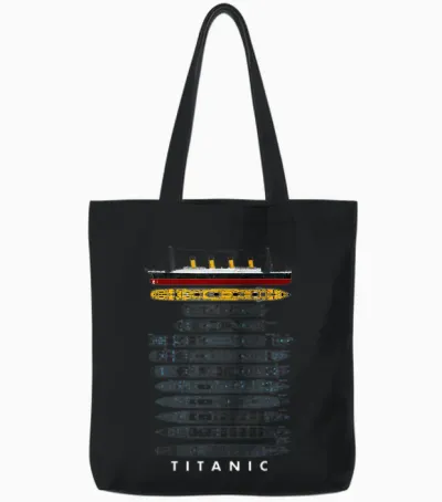 Titanic Schiff 1912 90er Jahre Outfit Herren Damen Kinder Tote Bags - Black