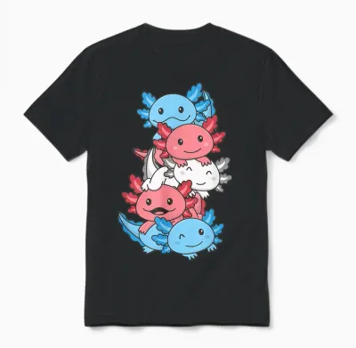 Cute Animals Lgbtq+ Pride Month Transgender Flagge Pride Monat Lgbtq Transgender Axolotl T-Shirt Schwarz Unisex Klein Eu S Klassisch Kurzarm Unisex T-Shirt - Black