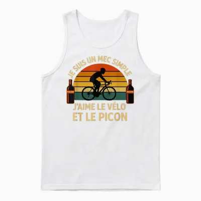 Picon Bike Aperitif T-Shirt Gift Idea for Cyclist Man Unisex Tank Top - White
