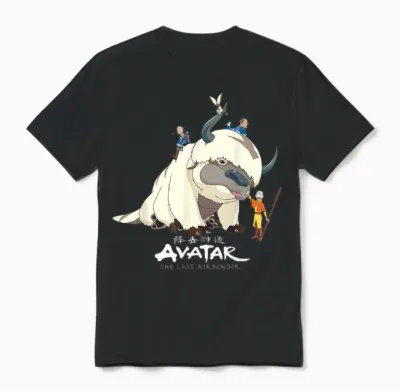 Avatar: the Last Airbender Appa Group Shot Logo Unisex T-Shirt - Black