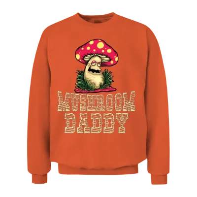 Retro Mushroom Daddy Unisex Sweatshirt - Orange
