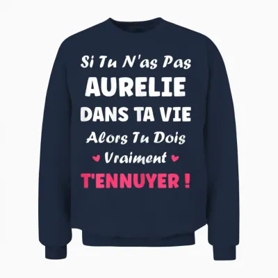 Si Tu Ne Pas Aurelie Fille Funny Funny First Name Aurelie Unisex Sweatshirt - Navy