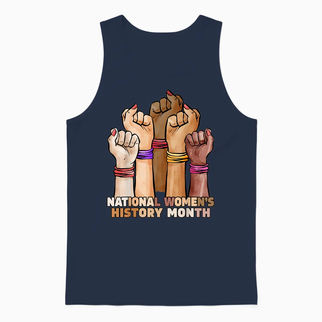 National Womens History Month for Womens History Month Unisex Tank Top in Navy