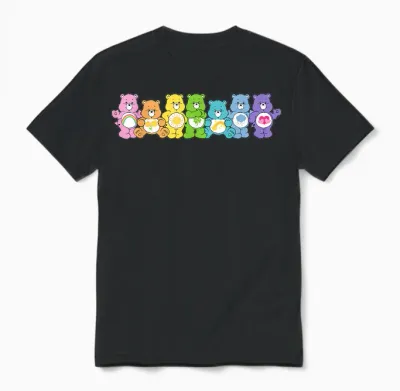 Care Bears Rainbow Kingdom Original Bears Line Up Unisex T-Shirt - Black