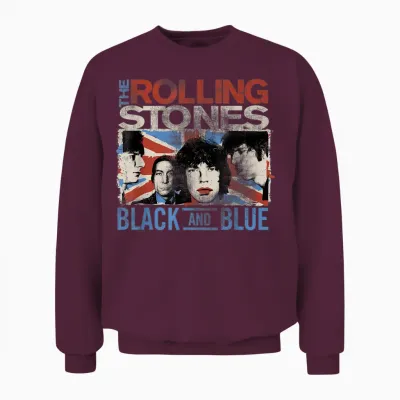 Offizielle the Rolling Stones Schwarz Und Blau Unisex Sweatshirt - Maroon