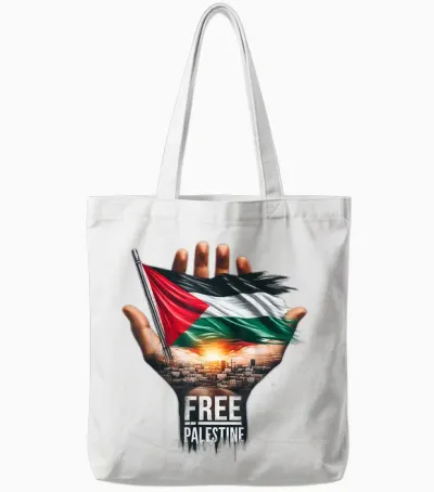 Free Palestine, Palestine, Gaza, Palestinian Pride Gift T-Shirt, Black, S Tote Bags - White