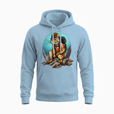 Squirrel Mountaineer / Hiking Squirrel Unisex Hoodie - Light Blue