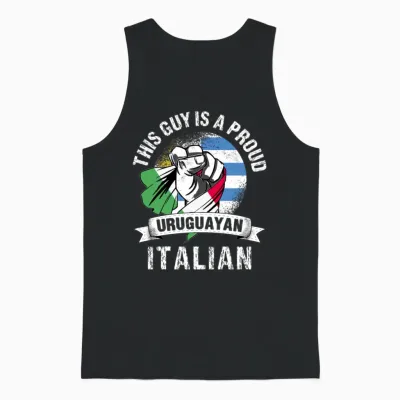 Uruguay Flag Italy Grown Men Boys Guy Citizen Unisex Tank Top - Black