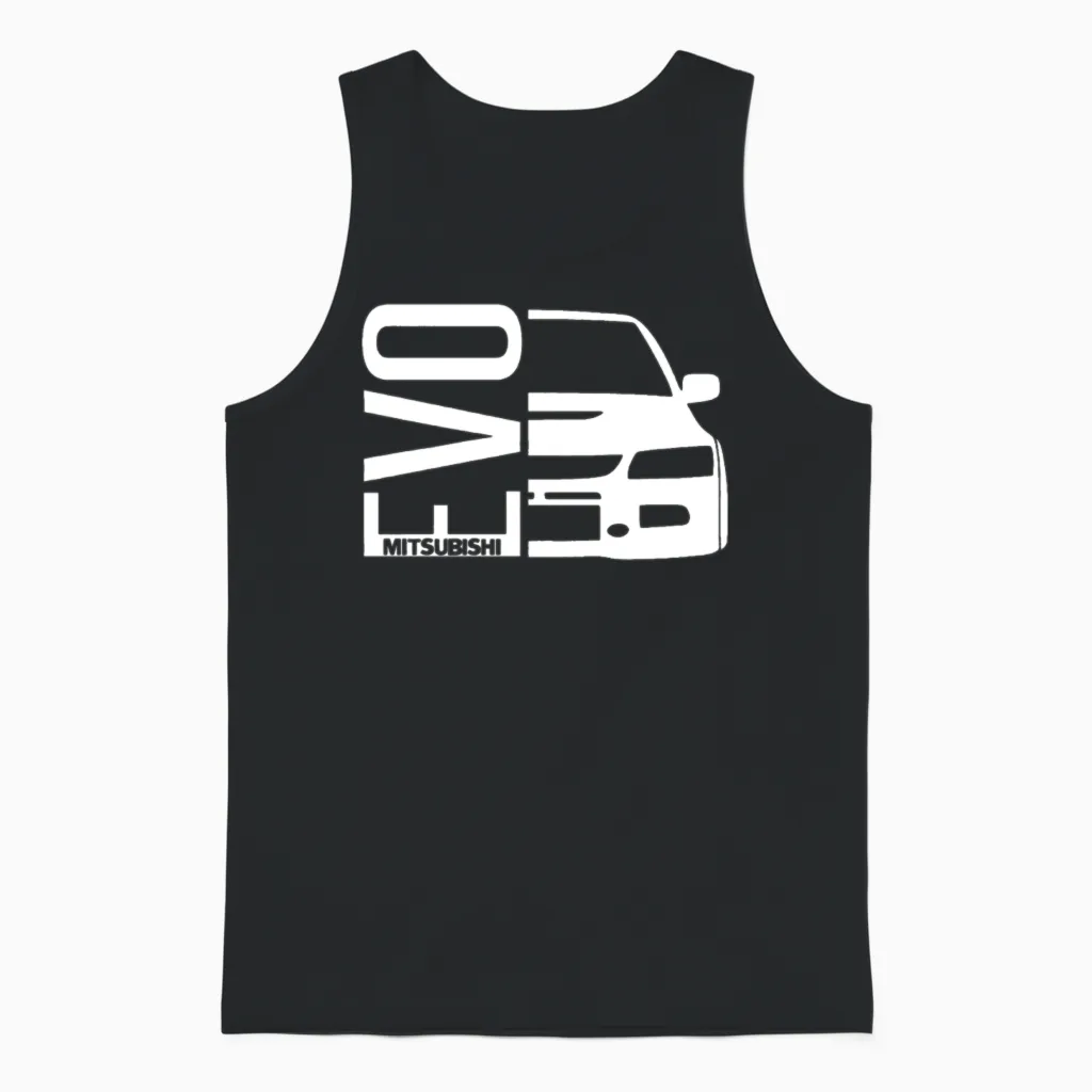 Evo Mitsubishi 8 9 10 Viii Evolution Hoodie Car Ra Unisex Tank Top in Black