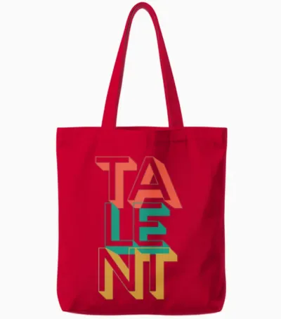 Retro Talent Tote Bags - Red