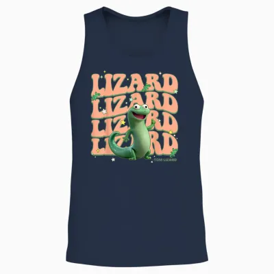 Disney Pixar Hoppers Cute Tom Lizard Groovy Unisex Tank Top - Navy