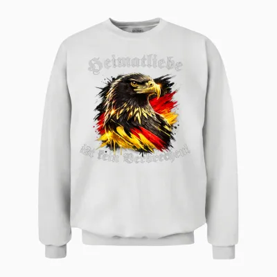 Heimatliebe Ist Kein Verbrechen! Deutscher Adler Klassik Unisex Sweatshirt - White