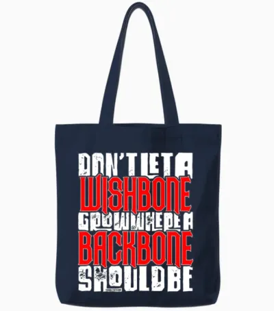 Wishbone Backbone Tote Bags - Navy