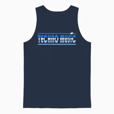 Techno Music Retro Unisex Tank Top - Navy
