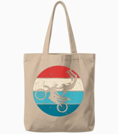 Freestyle Motorcyclist Retro Tote Bags - Natural