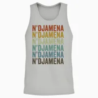 N'djamena Chad Retro Vintage Unisex Tank Top in Ash - 2
