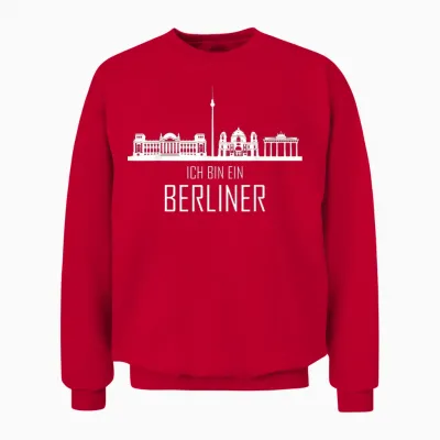 Berlin Skyline Ich Bin Ein Berliner Unisex Sweatshirt - Red