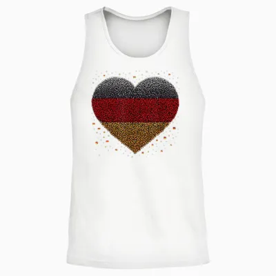 Deutsche Fan Deutschland Flagge Herz Kunst Unisex Tank Top - White