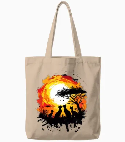 Black Cat Magic Tote Bags - Natural