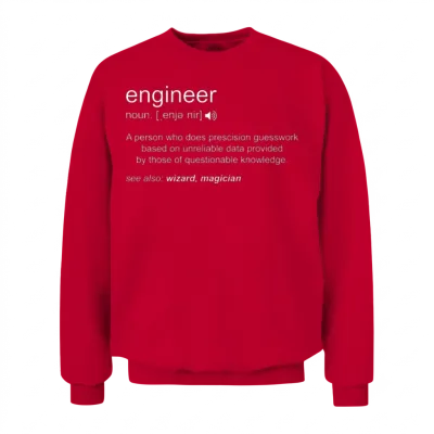 Engineer Definition Civil Engineering Mechanical Unisex Sweatshirt - Red