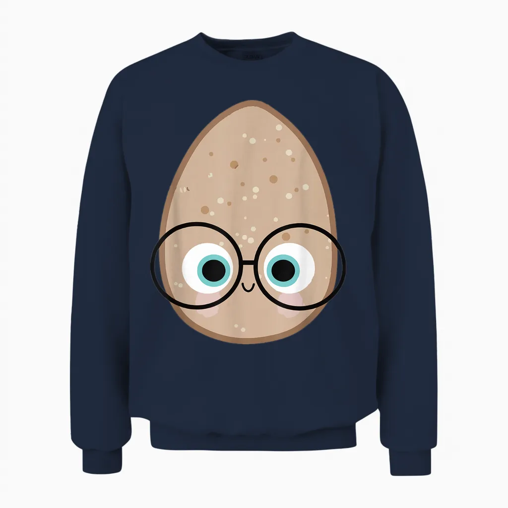 Funny the Good Egg Teacher Halloween Costume Food Group Cute Unisex Sweatshirt in Navy