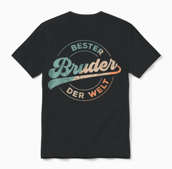 Bester Bruder Der Welt Retro Vatertag Bruder Vintage Unisex T-Shirt in Black