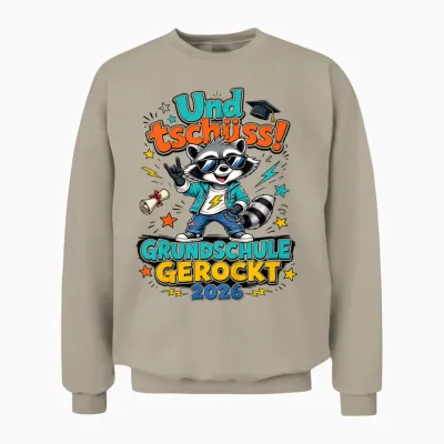 Kinder Grundschule Gerockt 2026 Und Tschüss Abgänger Absolvent Unisex Sweatshirt - Sand
