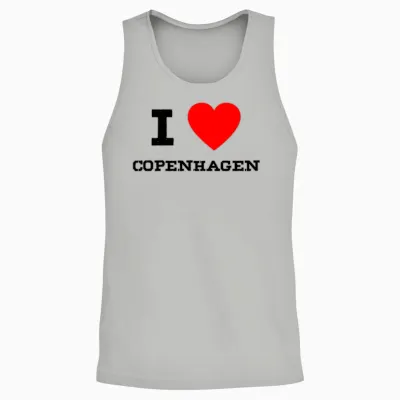 I Love Copenhagen Unisex Tank Top - Ash