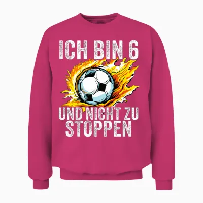 Kinder 6. Geburtstag Jungs 6 Jahre Junge Fußball Fußballer Sechs Unisex Sweatshirt - Heliconia