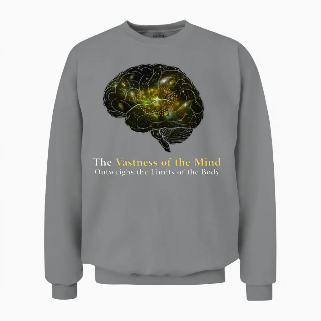 Tthe Vastness of the Mind Outweighs the Limits Unisex Sweatshirt in Sport Grey