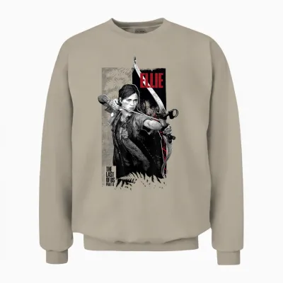 The Last of Us Part Ii Ellie Ready Fot Figfht Chest Poster T-Shirt, Black, S Unisex Sweatshirt - Sand