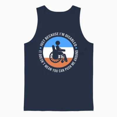 Wheelchair Bound Humor Disabled Person Unisex Tank Top - Navy
