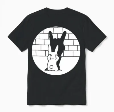 Lapin De Pâques Drôle Heavy Metal Fan Rock Festival Lapin T-Shirt Haut De Gamme Unisex T-Shirt - Black