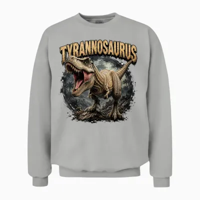 Tyrannosaure Dinosaure Prédateur Jurassique T Rex Rugissement Unisex Sweatshirt - Ash