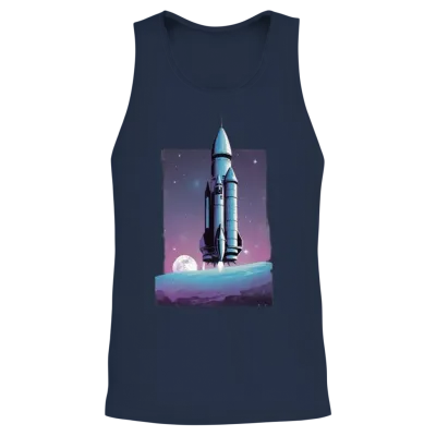 Vintage Retro Space V3 Unisex Tank Top - Navy