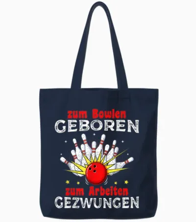 Bowling Ball Bowling Shirt Men Women Funny Bowling T-Shirt, Black Tote Bags - Navy