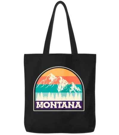 Montana Mountaineer Summit Climbing Hiking Tote Bags - Black