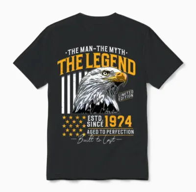 Jahrgang 1974 Mann Mythos Legende Geburtstag Unisex T-Shirt - Black