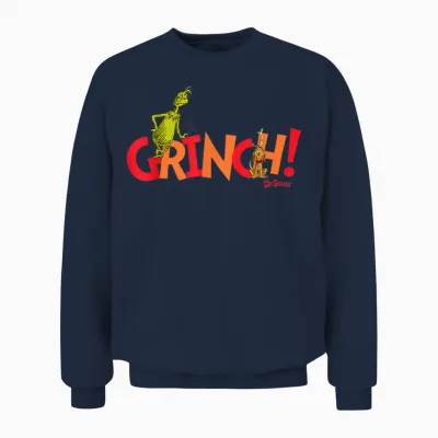 Dr. Seuss Grinch! with Max Unisex Sweatshirt - Navy