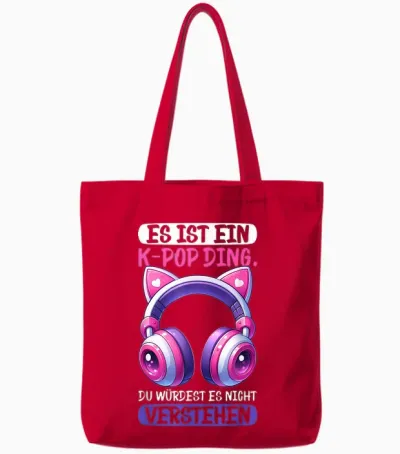 K-Pop Koreanischer Fanartikel Fingerherzen Kpop Liebe Kdrama Tote Bags - Red