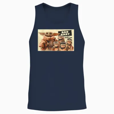 Star Wars the Mandalorian and Grogu Bad Baby & the Anzellans Unisex Tank Top - Navy