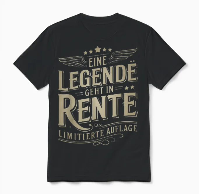T-Shirt with Legendary Pensioners Sayings Unisex T-Shirt in Black