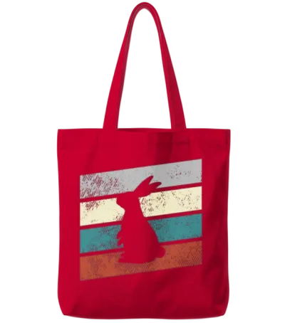 Rabbit Retro Tote Bags - Red