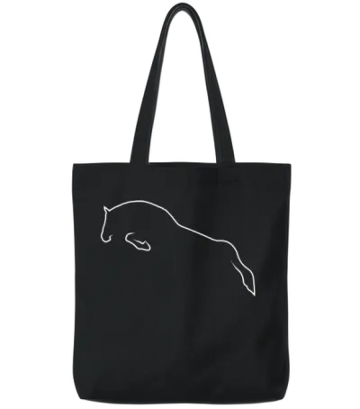 Horse Jumping Tote Bags - Black