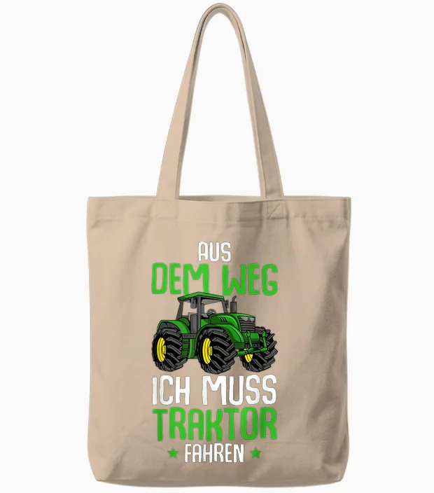 Aus Dem Weg Ich Muss Traktor Fahren Trecker Junge Kinder Tote Bags in Natural