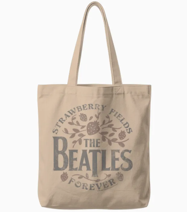 The Beatles Strawberry Fields Forever Tote Bags in Natural