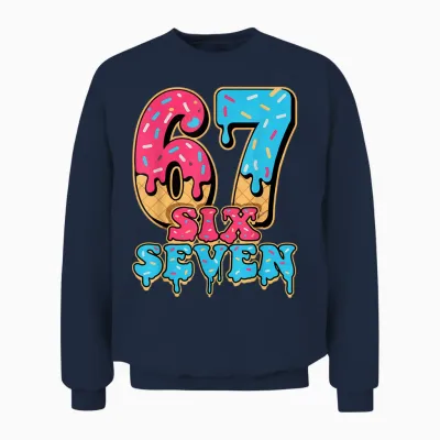 Baseball Drip Number 67 Player or 67th Birthday Unisex Sweatshirt - Navy